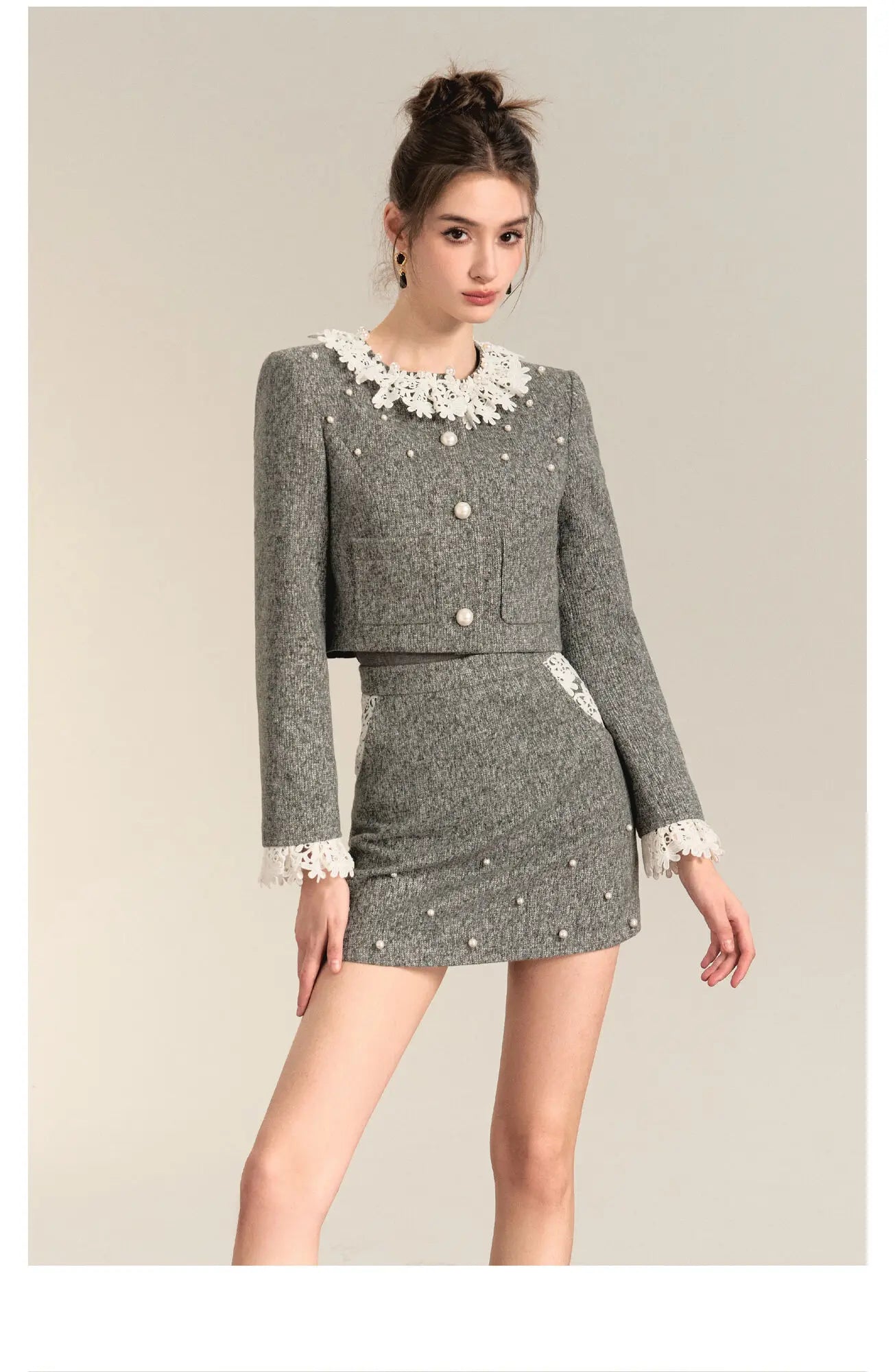 2024 new Winter clothes for women two piece set Jackets Coat + Skirt Female conjuntos para mujeres 2 piece sets women outfit