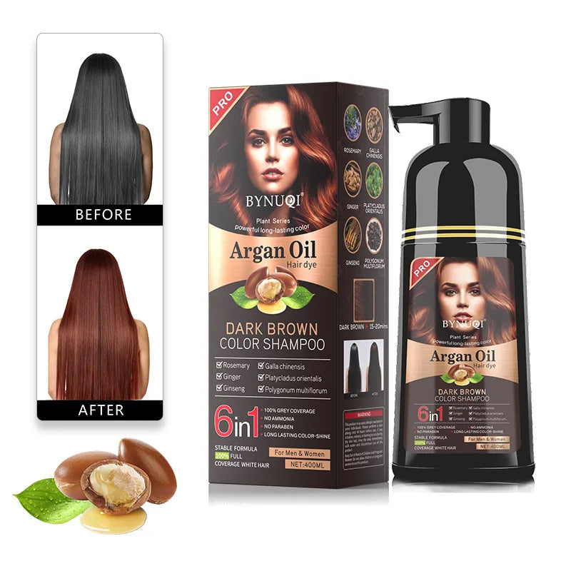 Hair Color Shampoo for Gray Hair 3 in 1 Black Hair Dye Shampoo for Women&Men Natural Herbal Safety Nourishing Hair Care Cream
