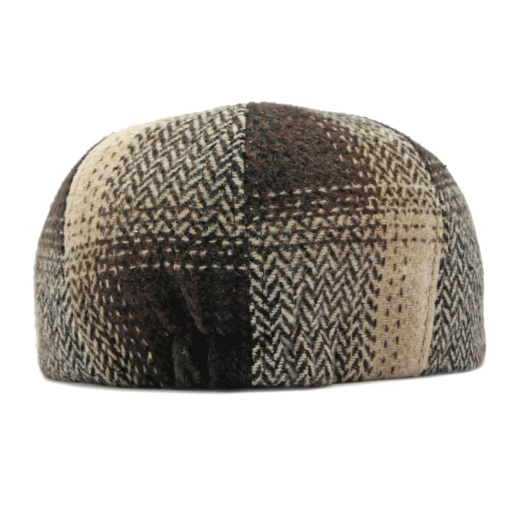 HT4184 Berets Autunm Winter Hats for Men Women Vintage Plaid Artist Painter Octagonal  Beret Hat Male Female Beret Cap
