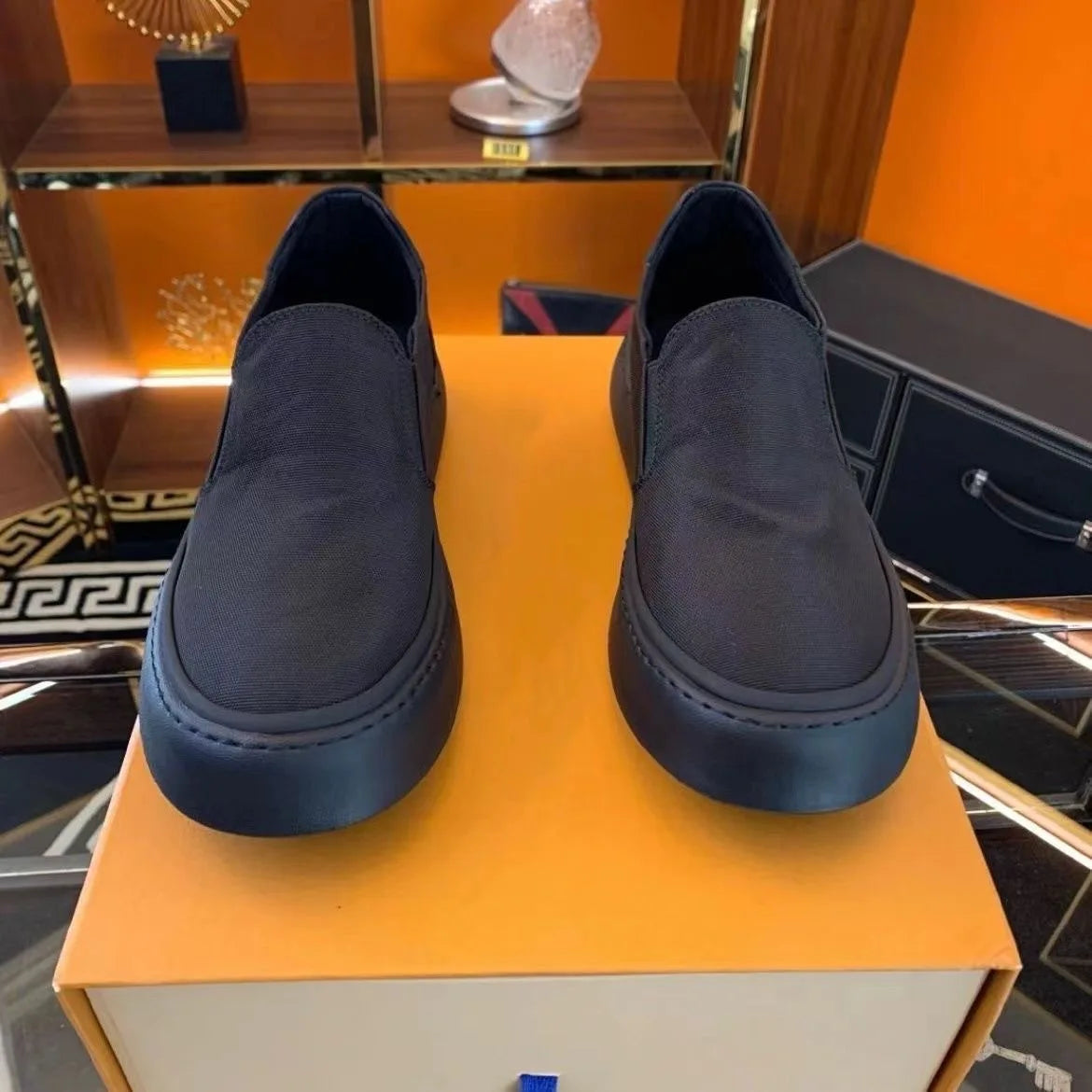 Men's Shoes 2025 Spring Summer New Ice Silk Fashion Sneakers Platform Soled Men's Trendy Versatile Casual Breathable Board Shoes