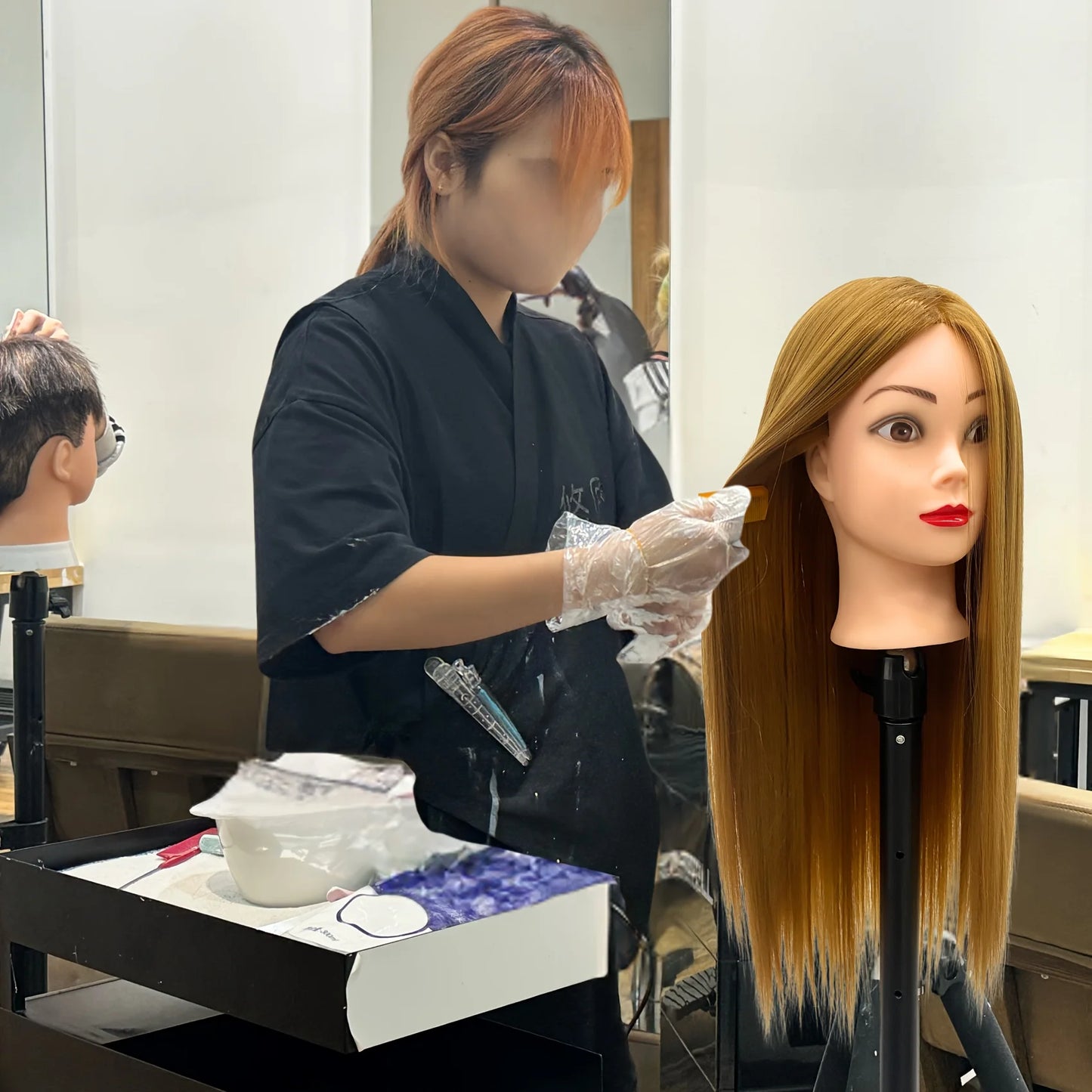 26Inch Long Hair Styling Cosmetology Mannequin Head  Hair Mannequin Head Practice Kit for Braiding Training and Practice