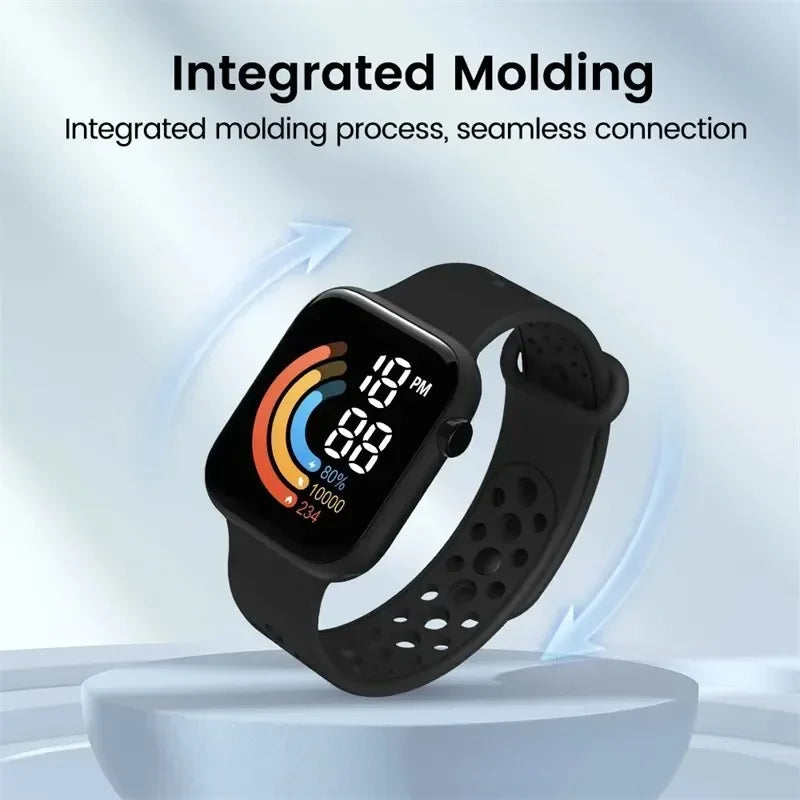 YIKAZE Fashion LED Digital Watch for Kids Sports Waterproof Digital Watches Boy Girl Childrens Silicone Watch Electronic Clock