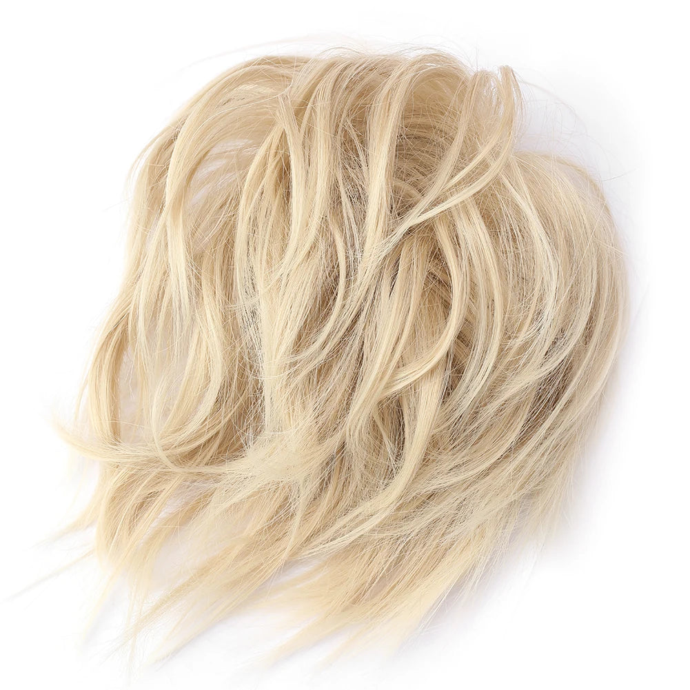 Messy Bun Hair Piece Synthetic Short Ponytail Extension Elastic Rubber Band Hair Buns Hair Pics for Women