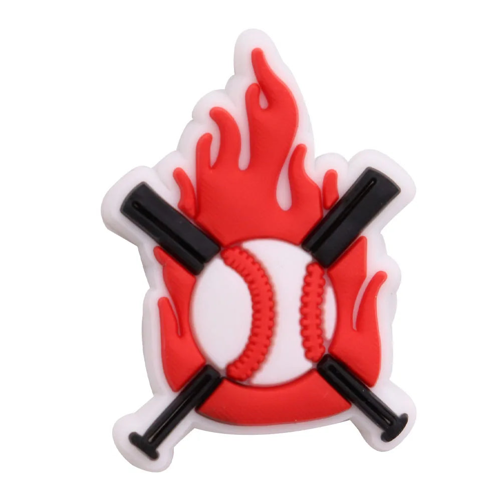 1-9PCS Sport Love Badminton Maniac PVC Shoe Charms For Clogs Pins Fit Wristbands Garden Shoes Button Decorations Kid Gift