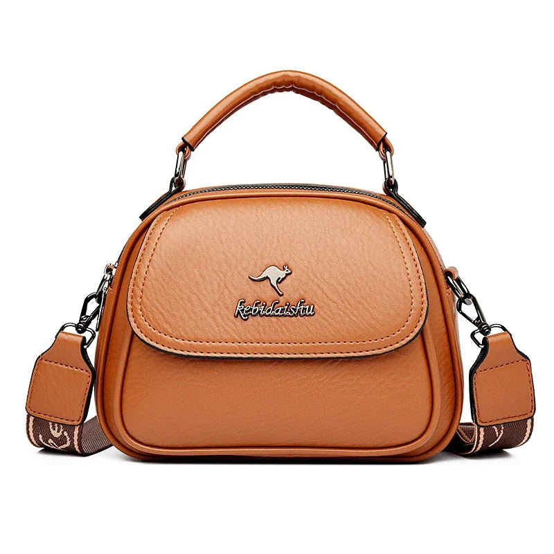 VANDERWAH Small Round Bag for Women Luxury Designer Handbag Lady High Quality Soft Leather Shoulder Bag Retro Color Commuter Sac