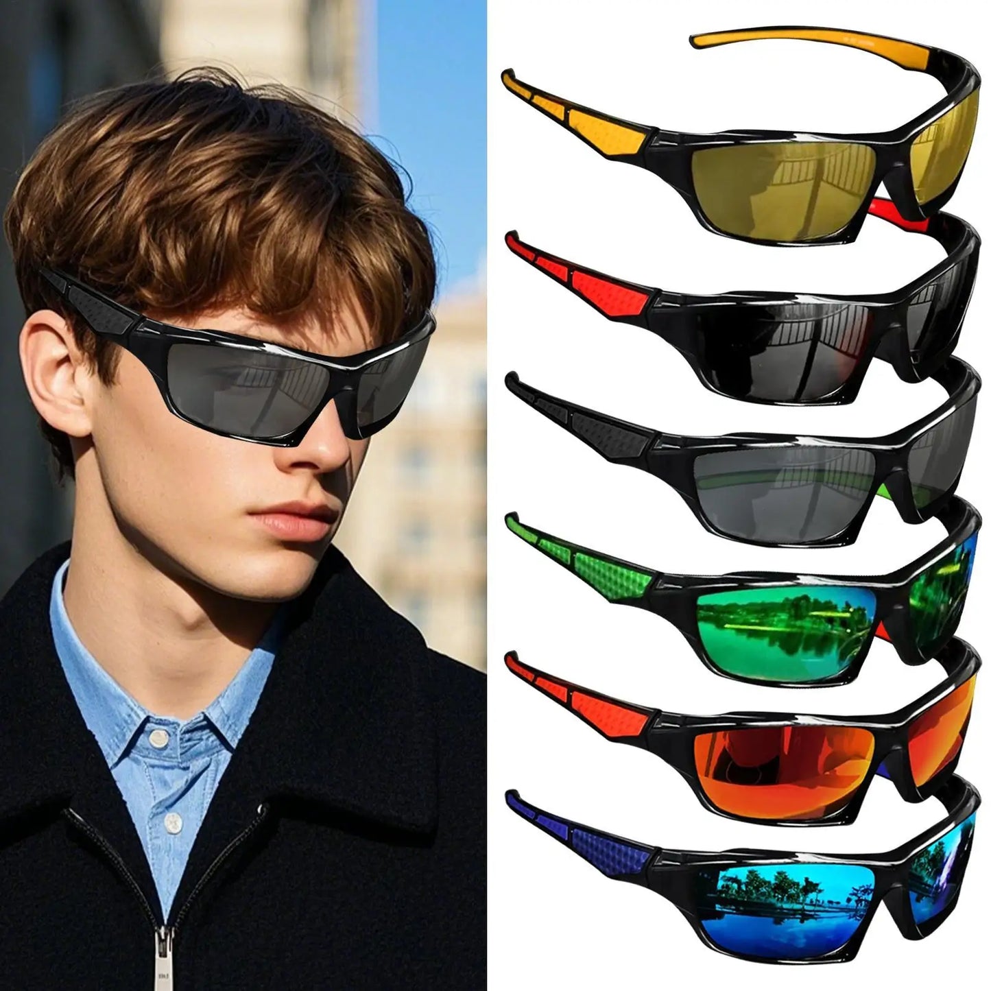 Mens Sun Glasses Lightweight Sun Glasses Polarized Sunglasses Comfortable Lightweight Frame Sport Eyeglasses for Driving Fishing