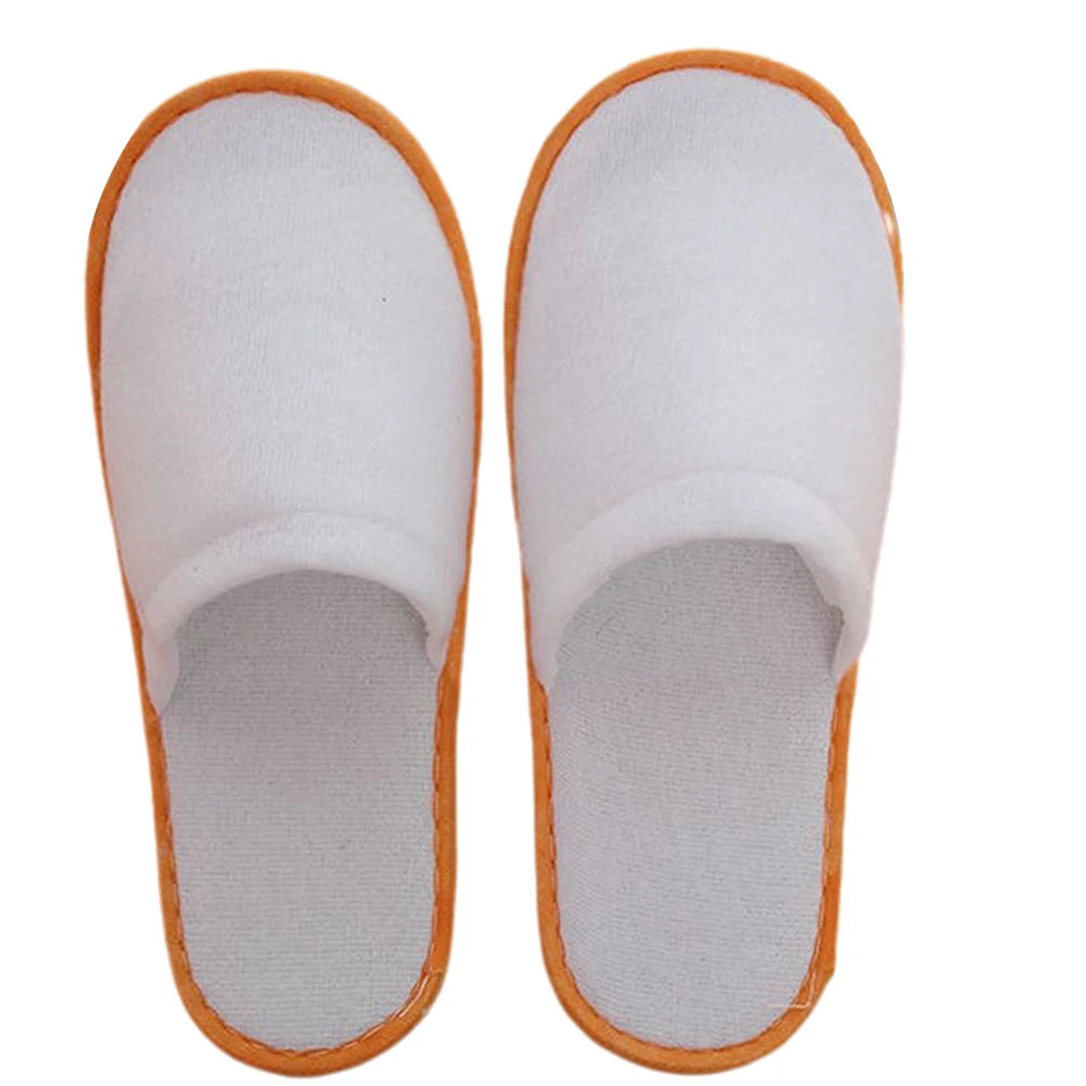 10Pair Lot Hotel Slippers Men Womens random color Velvet Travel Disposable Cotton Home Hospitality Shoes Cheap SPA Guest Slides