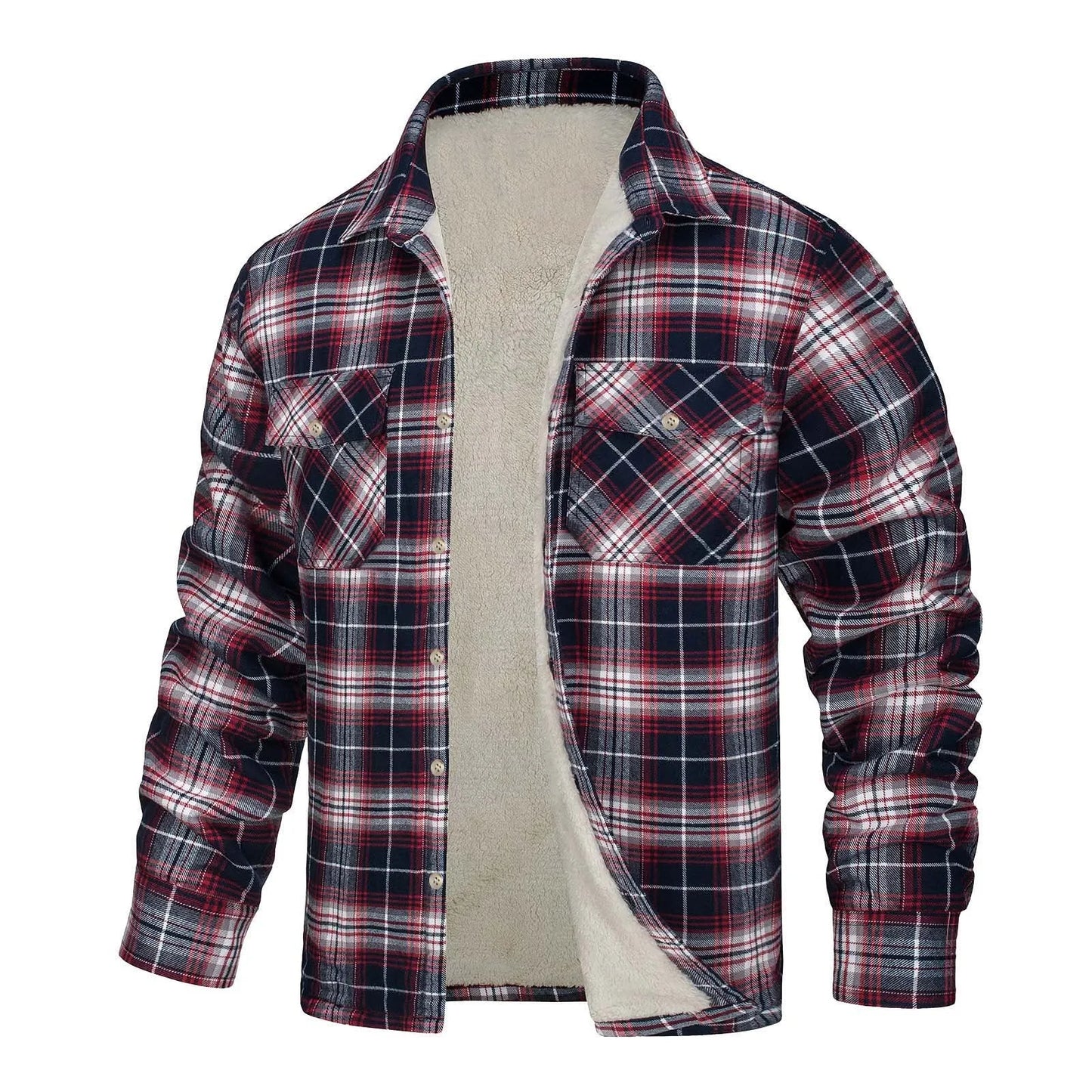 Men Autumn And Winter Fashion Casual Check Square Lapel Pocket Hoodless Fastening 2024 Winter Fashion Comfort Men's Jacket