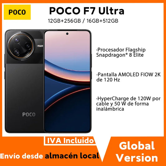 Global Version POCO F7 Ultra Snapdragon 8 Elite 6.67" AMOLED Display 50MP Triple Camera 5300mAh 120W HyperCharge Cellphone
