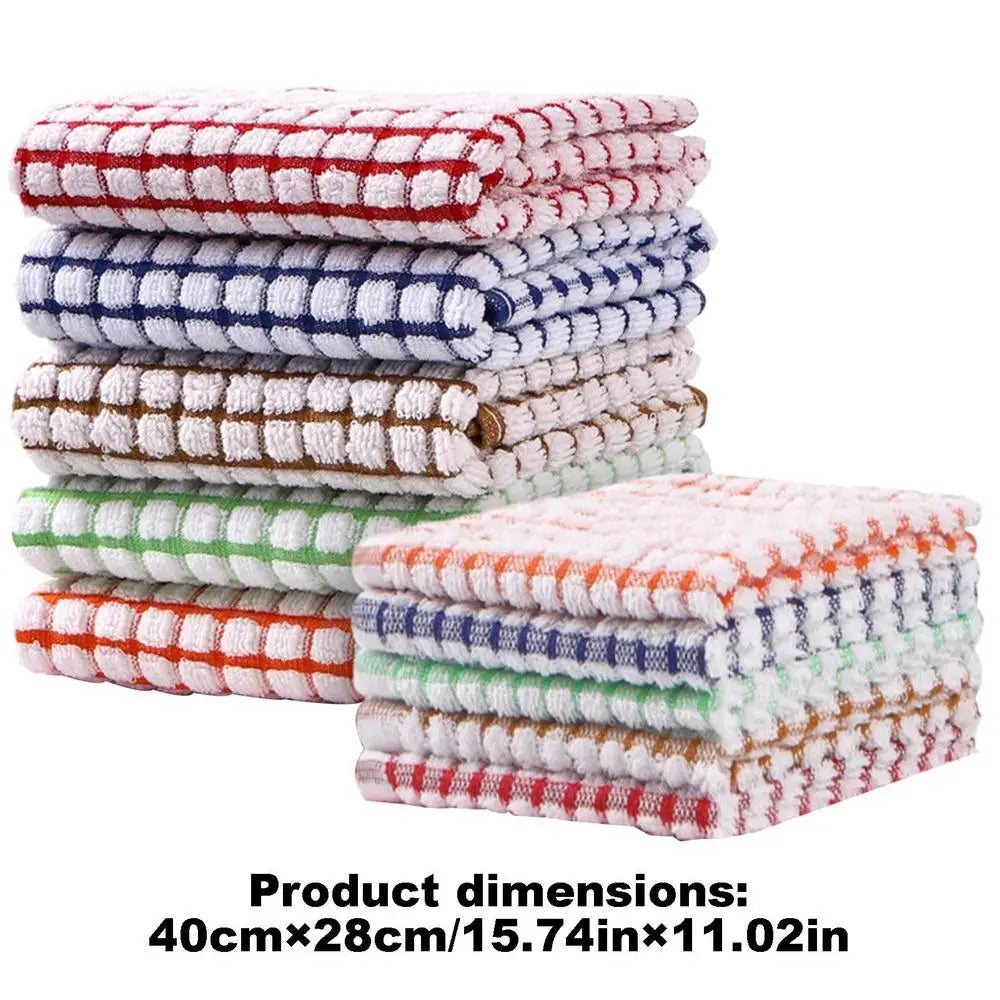 Terry Tea Towels 10Pcs  Kitchen Tea Towels Absorbent Lint Catering Restaurant Cloth Dish Towels Cleaning Cloth Kitchen Cleaning