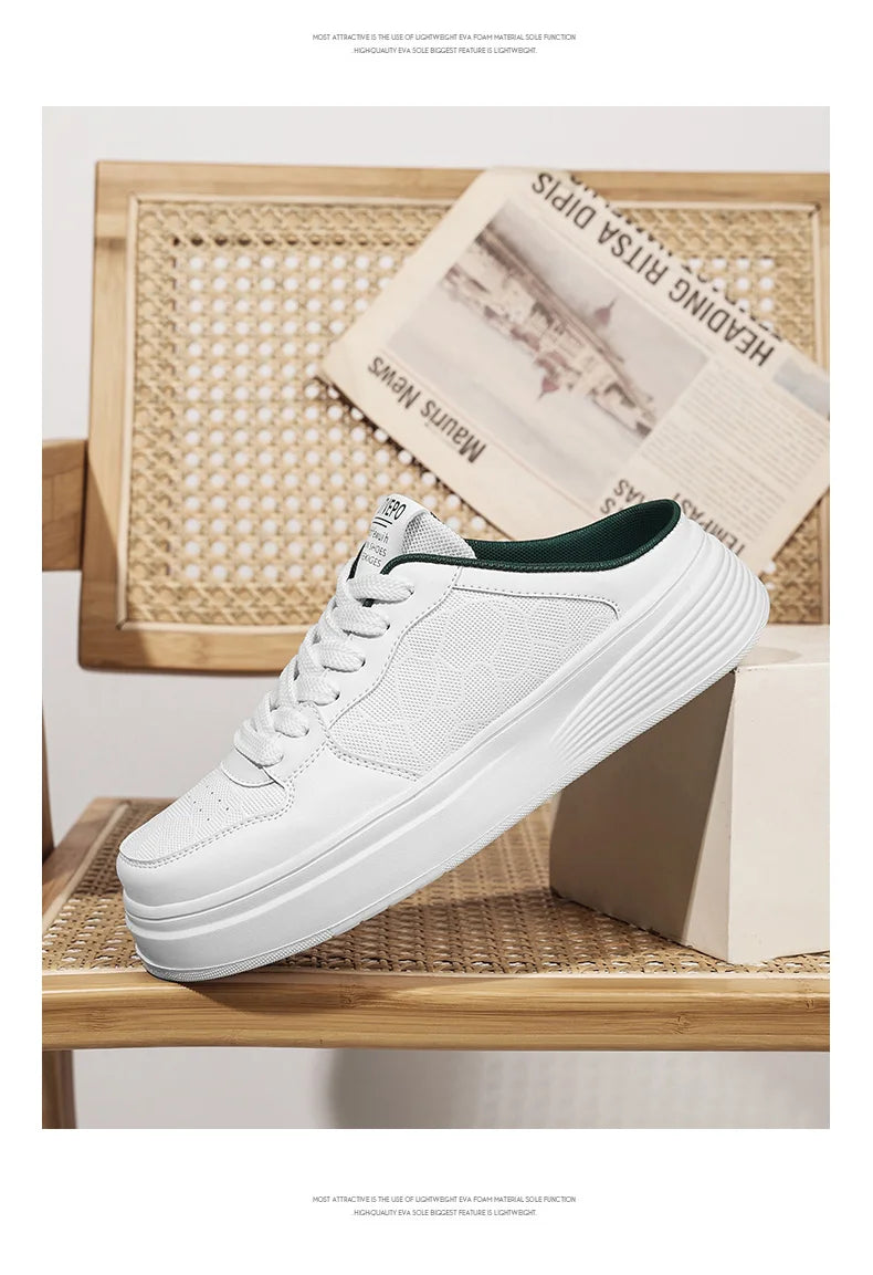 Men's Shoes Four Seasons Outdoor Half Dragging Lazy Casual Versatile One Step Shoes Men's Fashion Slippers Versatile Trendy Anti