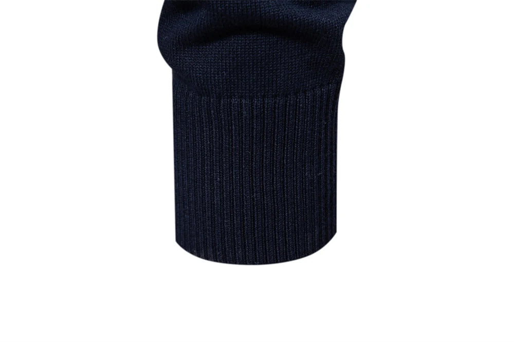 2023 New Autumn Cotton Polo Neck Sweaters for Men High Quality Pullover Knitted Sweater Men England Style Casual Social Pull Men