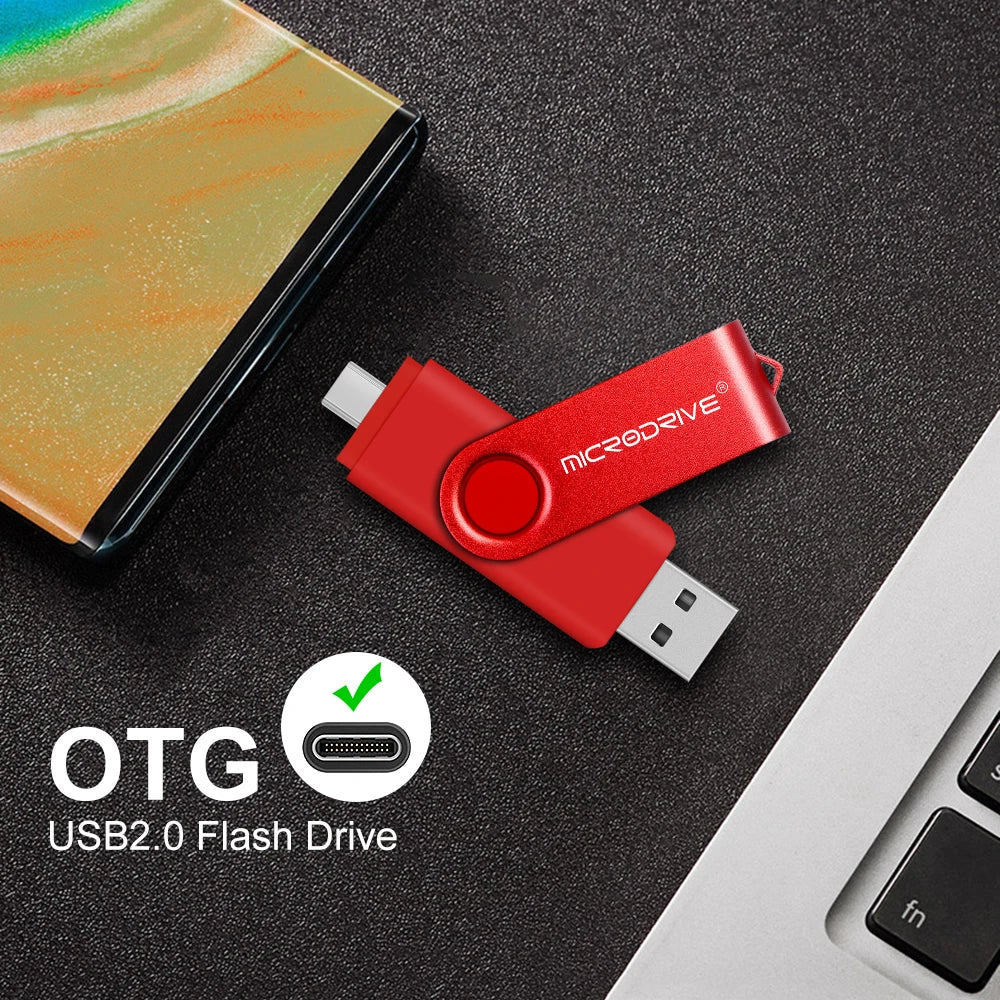 2 in 1 OTG Usb flash drive 256G 128GB 64GB Pendrive 32GB 16GB memory Stick 8GB 4GB Pendrive cle usb 2.0 key with Type C Adapter