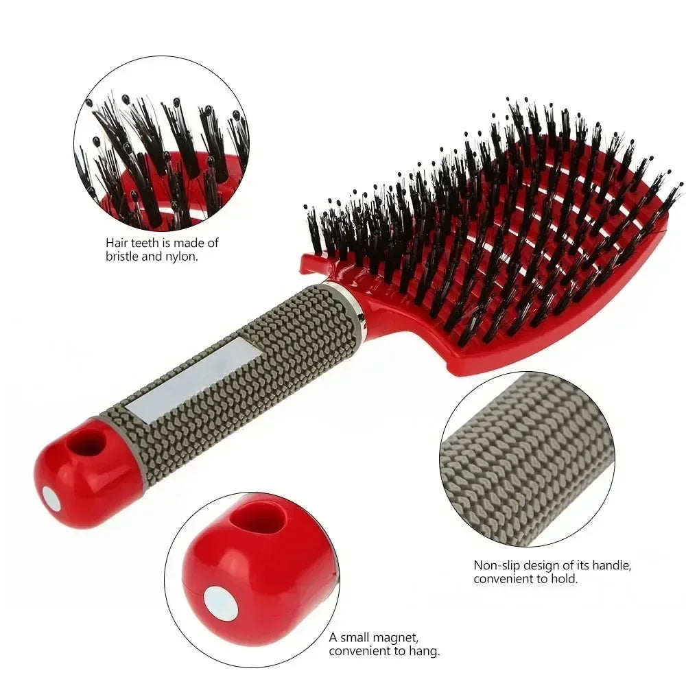 Hair Brush Scalp Massage Combs Hair brush Bristle Nylon Wet Curly Detangle Hair Brush for Salon Hairdressing Styling Tools