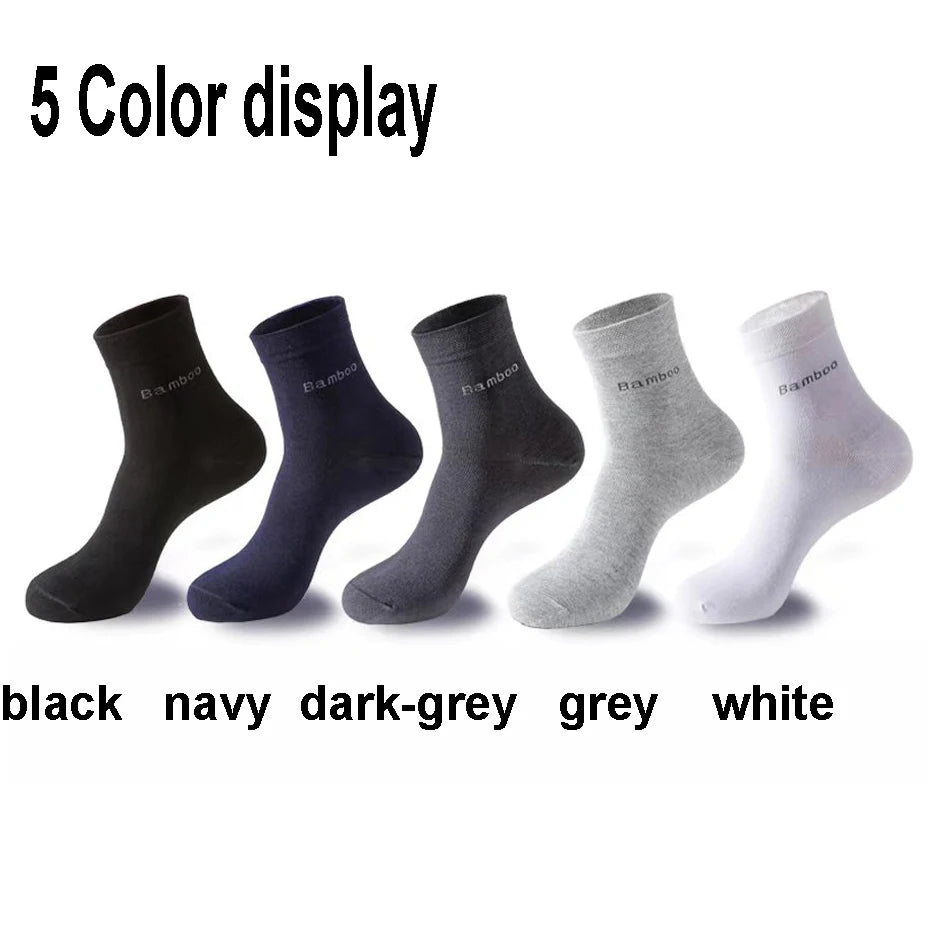 10/5Pairs Men Bamboo Socks Comfortable Breathable Casual Business Men's Crew Socks High Quality Guarantee Sox Male size 38-44