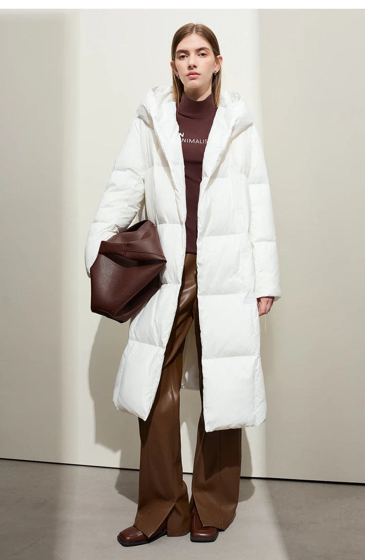 AMII Minimalist 2025 Down Jacket Coat Women Winter Warm Long Bread Puffer Coat Light Thick Quality Fashion Outerwear 12324060