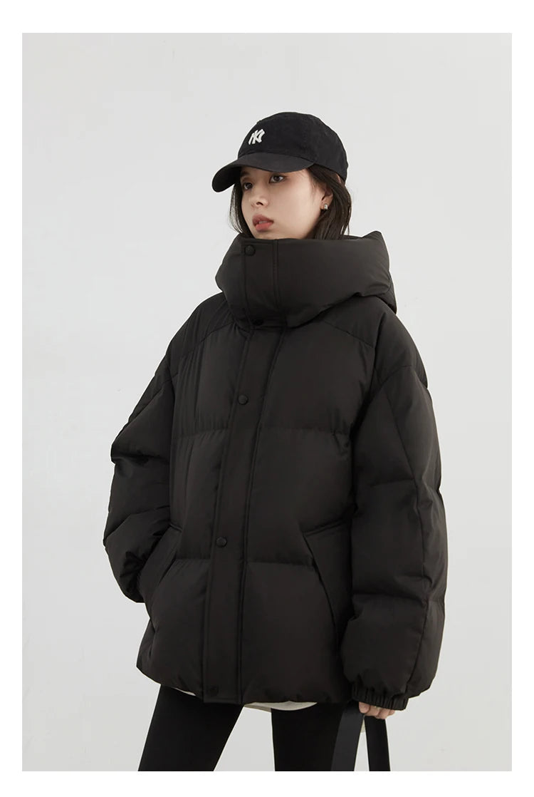 CHIC VEN Women Down Coats New Loose Hooded 90 White Duck Down Down Jacket Female Warm Bread Jacket Autumn Winter 2024