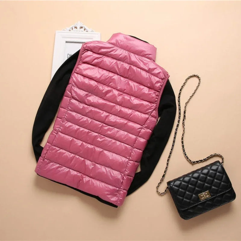 New Down Lightweight White Duck Down Vest Short Sleeveless Vest  Autumn/Winter Slim Fit Ultra Light Down Jacket Women Jackets