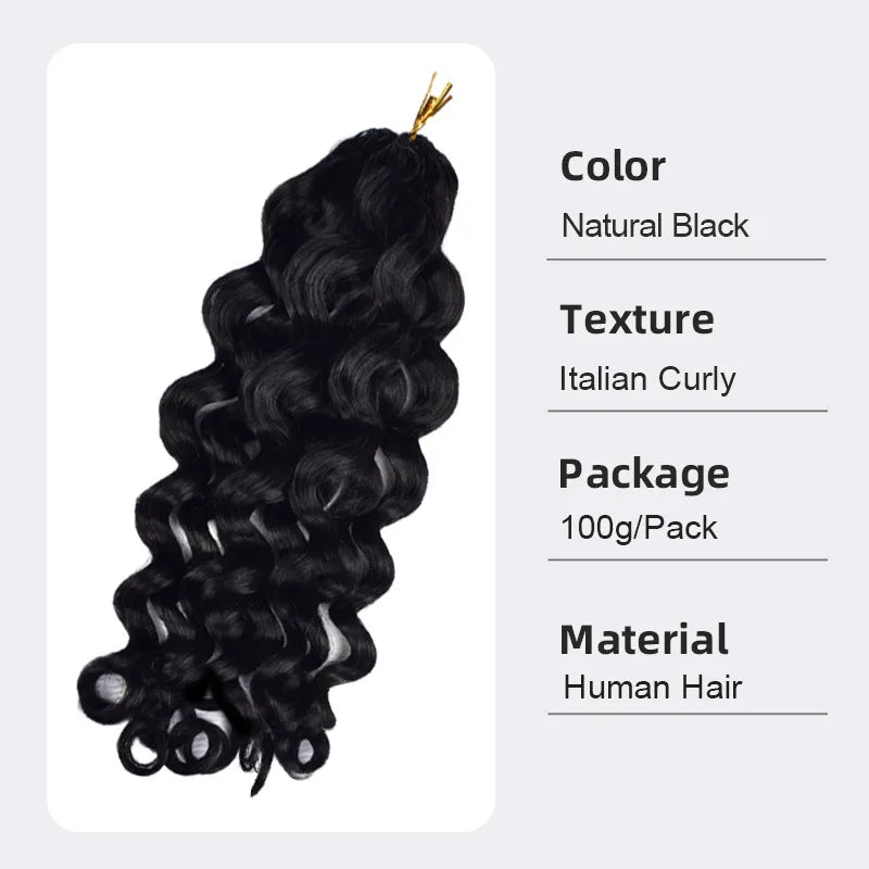 Crochet Knitted Hair Natural Color Multi Curvature Collection Human Hair Brazilian Virgin Remy Full Hand Weaving Natural Color
