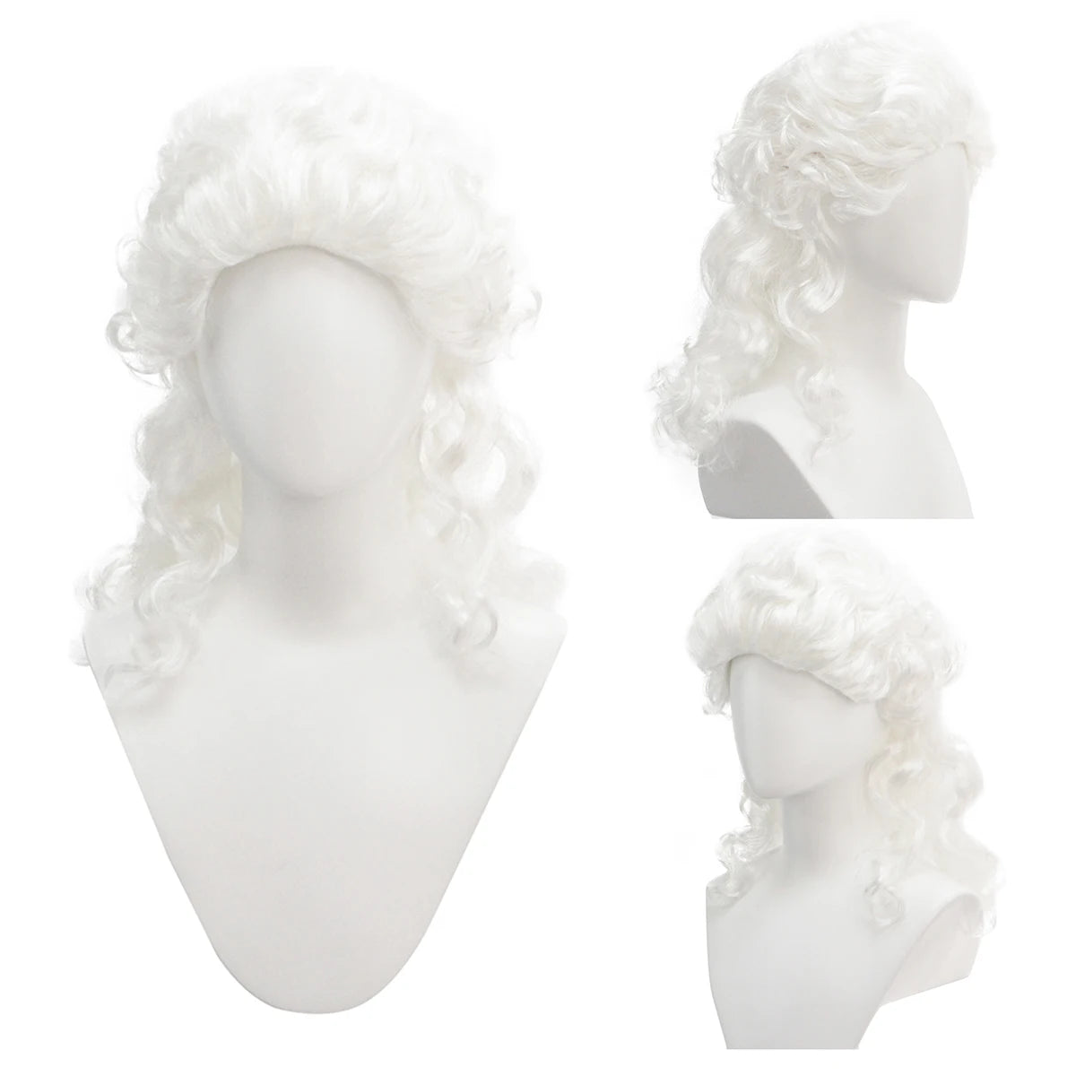 White curly hair synthetic wig daily wear holiday party birthday party