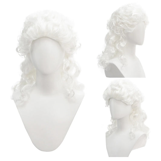 White curly hair synthetic wig daily wear holiday party birthday party