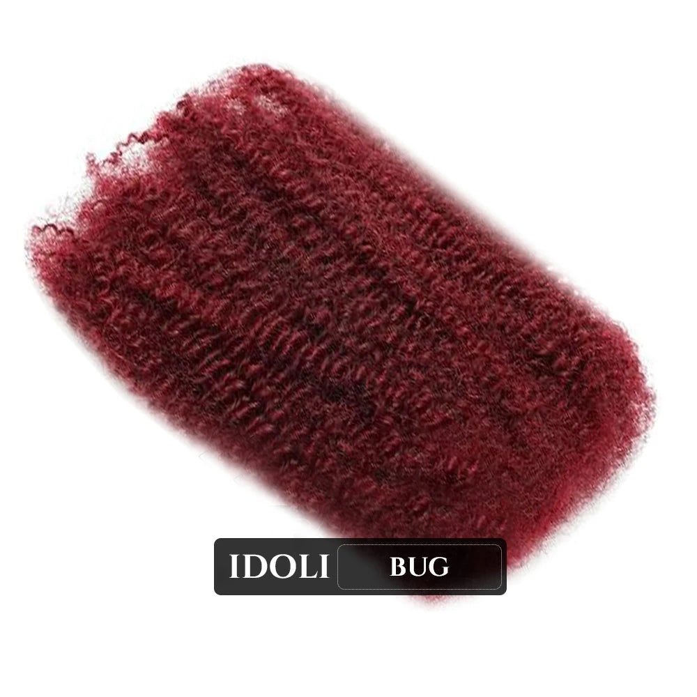 Afro Kinkys Bulk Human Hair for Dreadlocks Extensions 50g Afro Kinkycurly Human Braiding Hair Bundles for Mini Twist Repair Locs