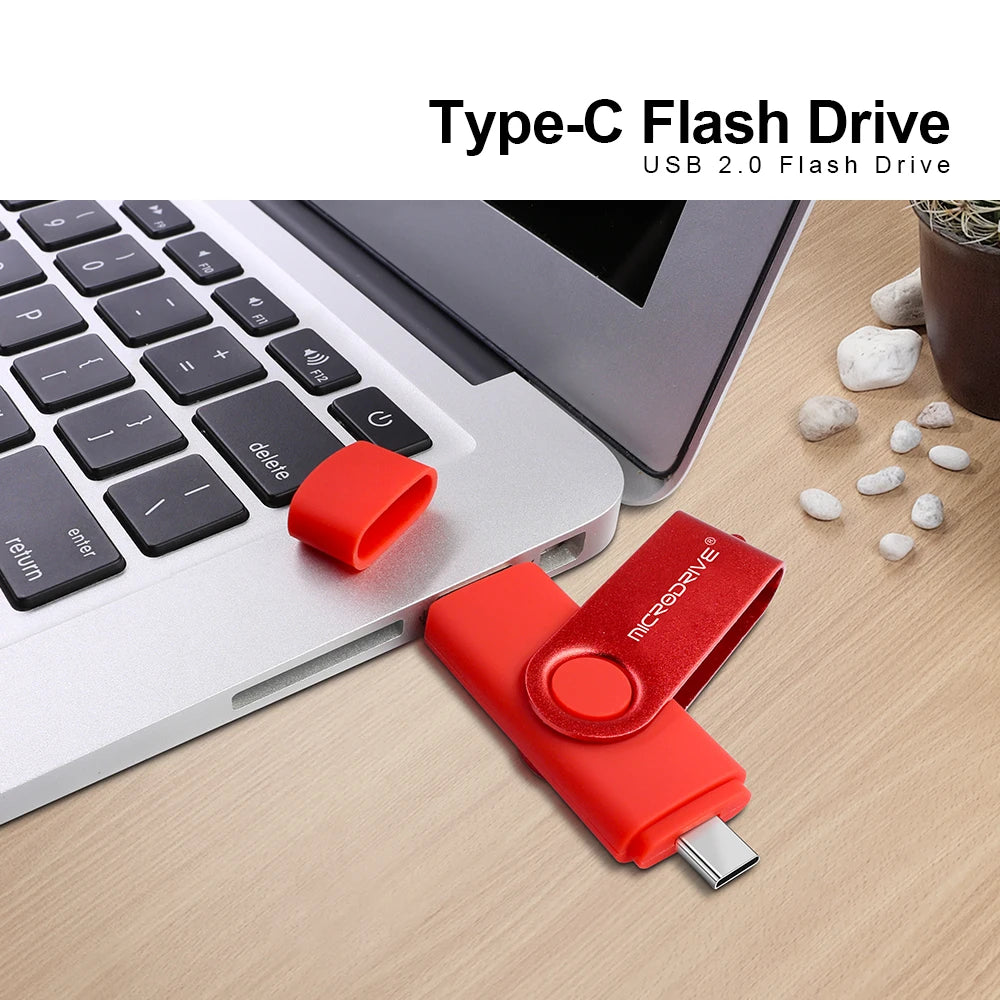 2 in 1 OTG Usb flash drive 256G 128GB 64GB Pendrive 32GB 16GB memory Stick 8GB 4GB Pendrive cle usb 2.0 key with Type C Adapter