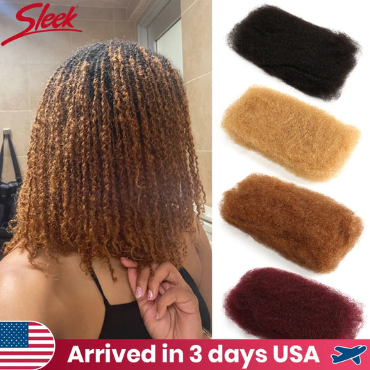 20 Inch Colored Braids Hair Gold Blonde Highlight  Afro Kinky Bulk Hair No Attachment Afro Curly Bulk Human Hair Remy Dreadlock