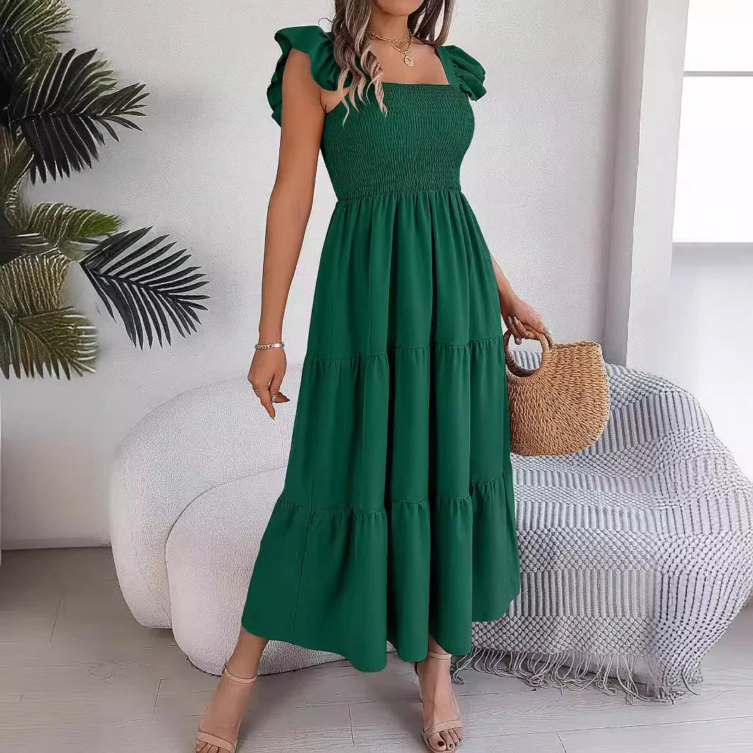 Women's Maxi Dress Fashionable Elegant Summer Rose Red Lace Up Long Dresses Sexy Party Evening Dress Ro Abendkleider Vestidos