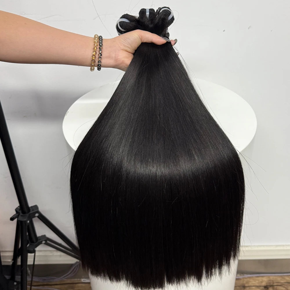 Bone Straight Bundles 16A Grade Double Drawn Vietnamese Human Hair Extensions Full Thick End Top Quality 100g/Bundle