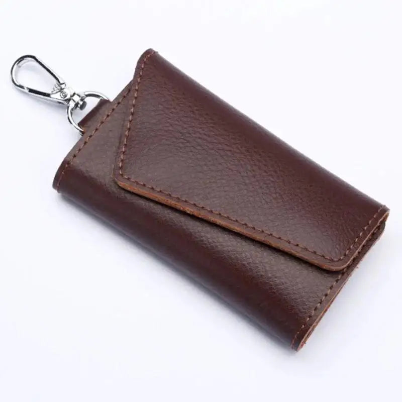 2025 New PU Leather Keychain Men Women Key Holder Organizer Pouch Cow Split Car Wallet Housekeeper Case Mini Card Bag