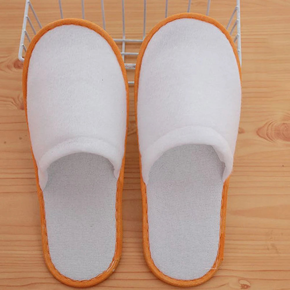 10Pair Lot Hotel Slippers Men Womens random color Velvet Travel Disposable Cotton Home Hospitality Shoes Cheap SPA Guest Slides