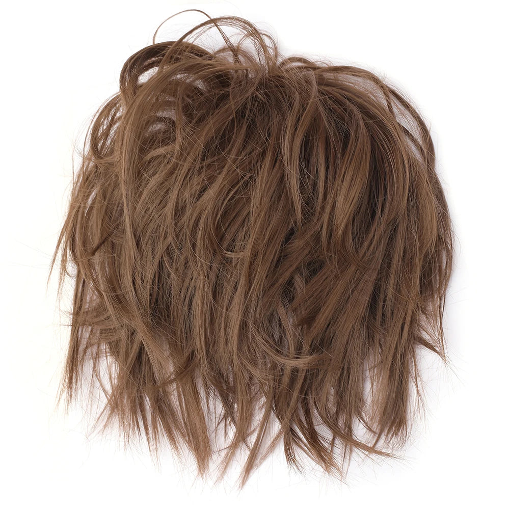 Messy Bun Hair Piece Synthetic Short Ponytail Extension Elastic Rubber Band Hair Buns Hair Pics for Women
