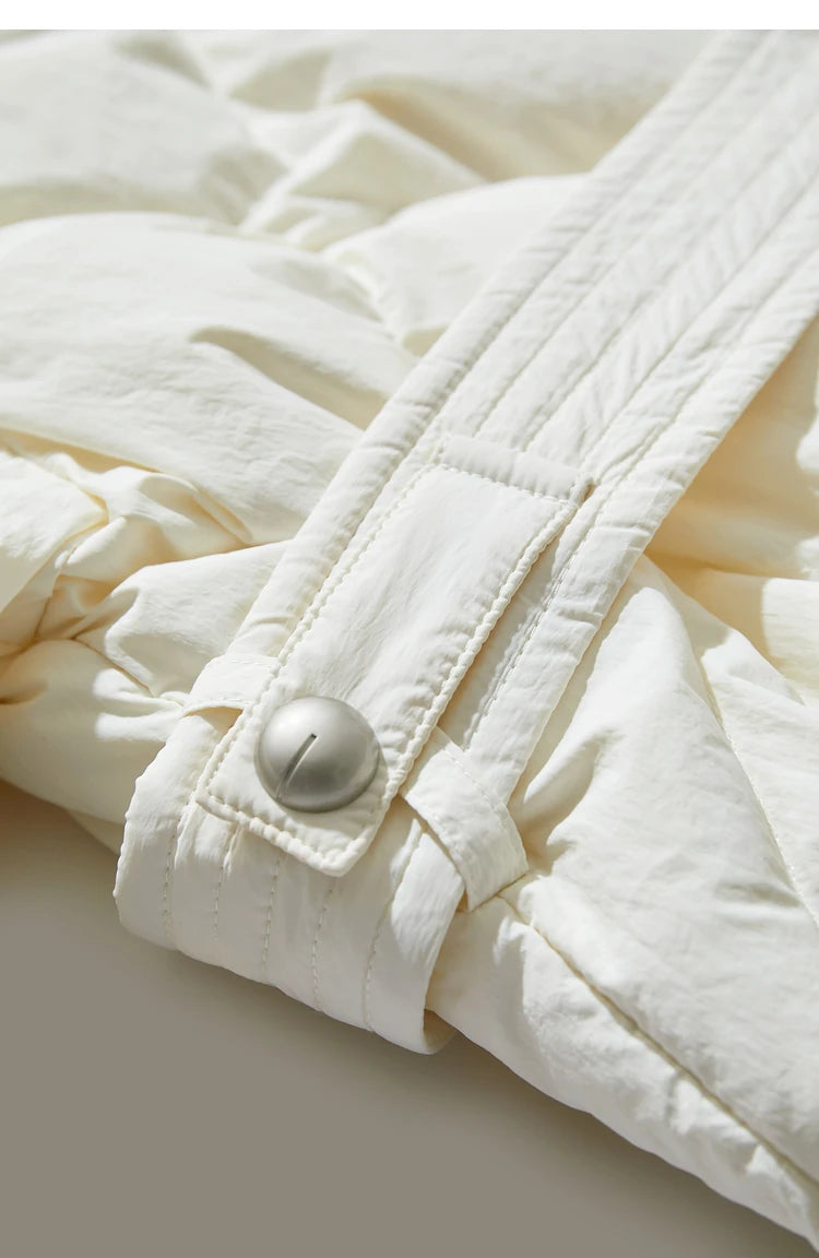 AMII Minimalism Down Jacket For Women 2025 New Blazer Collar Winter Lightweight Thermal Belt Diamond Solid Coat Female 12344061