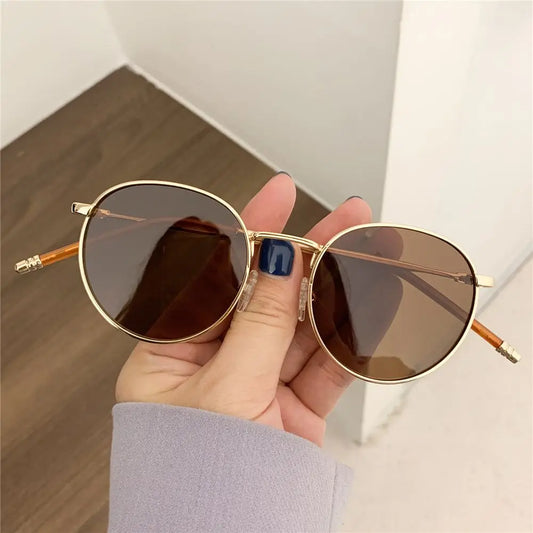 Fashion Women Men Sunglases Round Sun Glasses New Metal Frame Eyewear Fishing Glasses UV400 Shades
