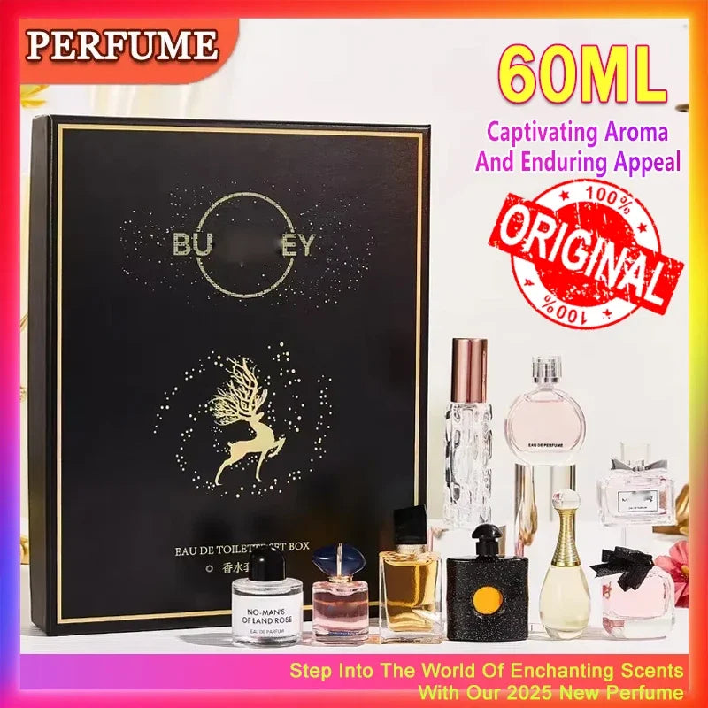 Perfume 60ML Women Mens Pheromones Fragrance Long Lasting Woody Floral Cologne Compact Portable Perfume Luxury Gift Set