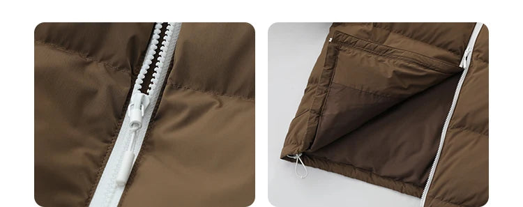 CHIC VEN Women Down Coats Streetwear Solid 90 White Duck Down Stand Collar Female Down Jacket Warm Ladies Overcoat Winter 2024