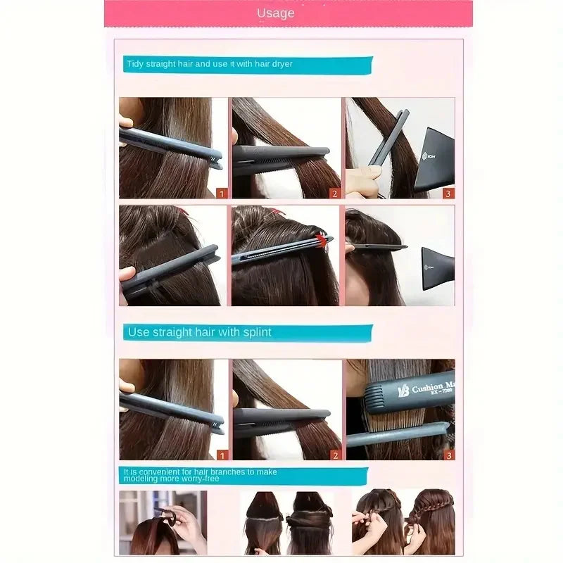 Hairdressing V-Comb Messy Hair Finishing Straightening Splint Comb - Hair Styling Tool Clip special for  hair wigs