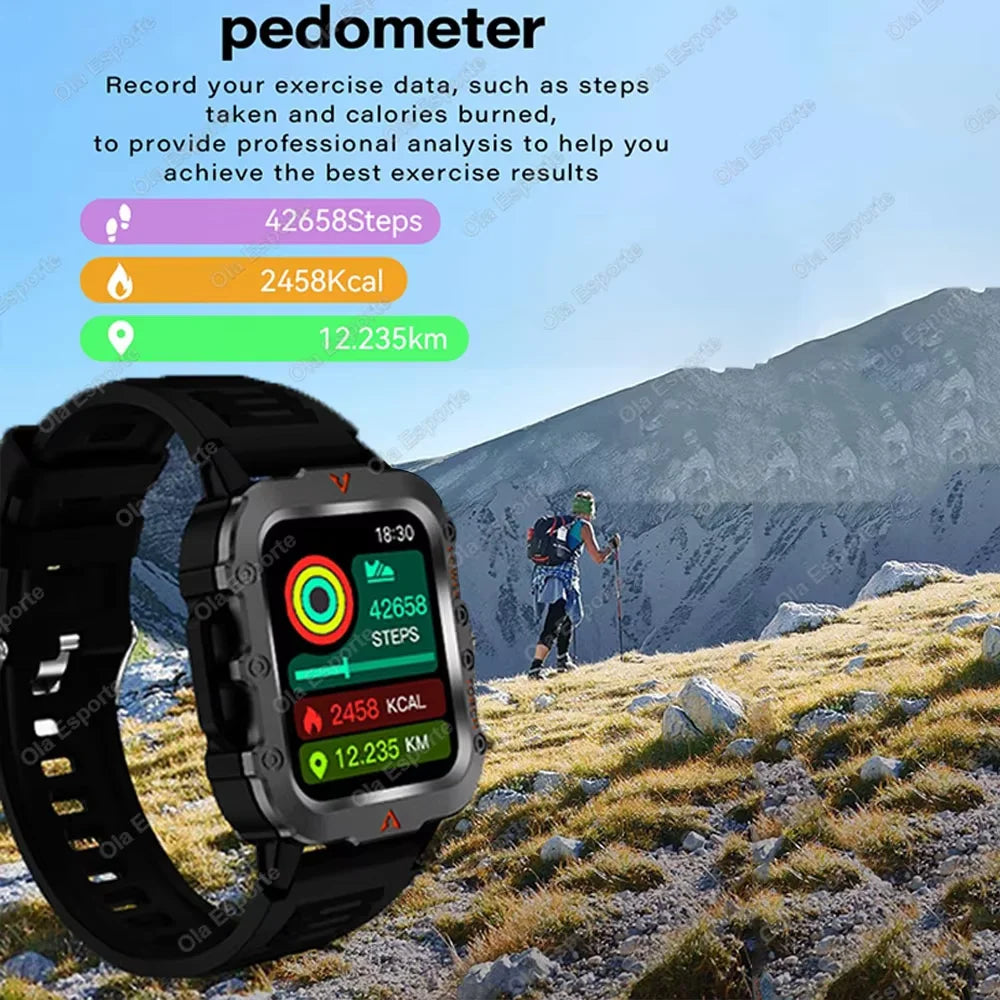 2025 New Millitary GPS Position 1.73"Smart Watch Men 3ATM Waterproof Compass Bluetooth Call Health Smartwatches 100+Sports Modes