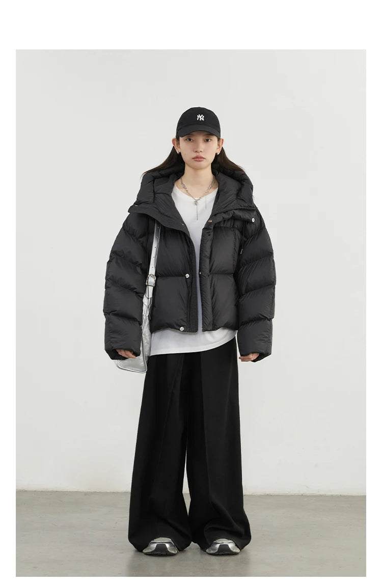 CHIC VEN Women Down Coats Loose Casual New Hooded 90 White Duck Down Female Down Jacket Autumn Winter 2025