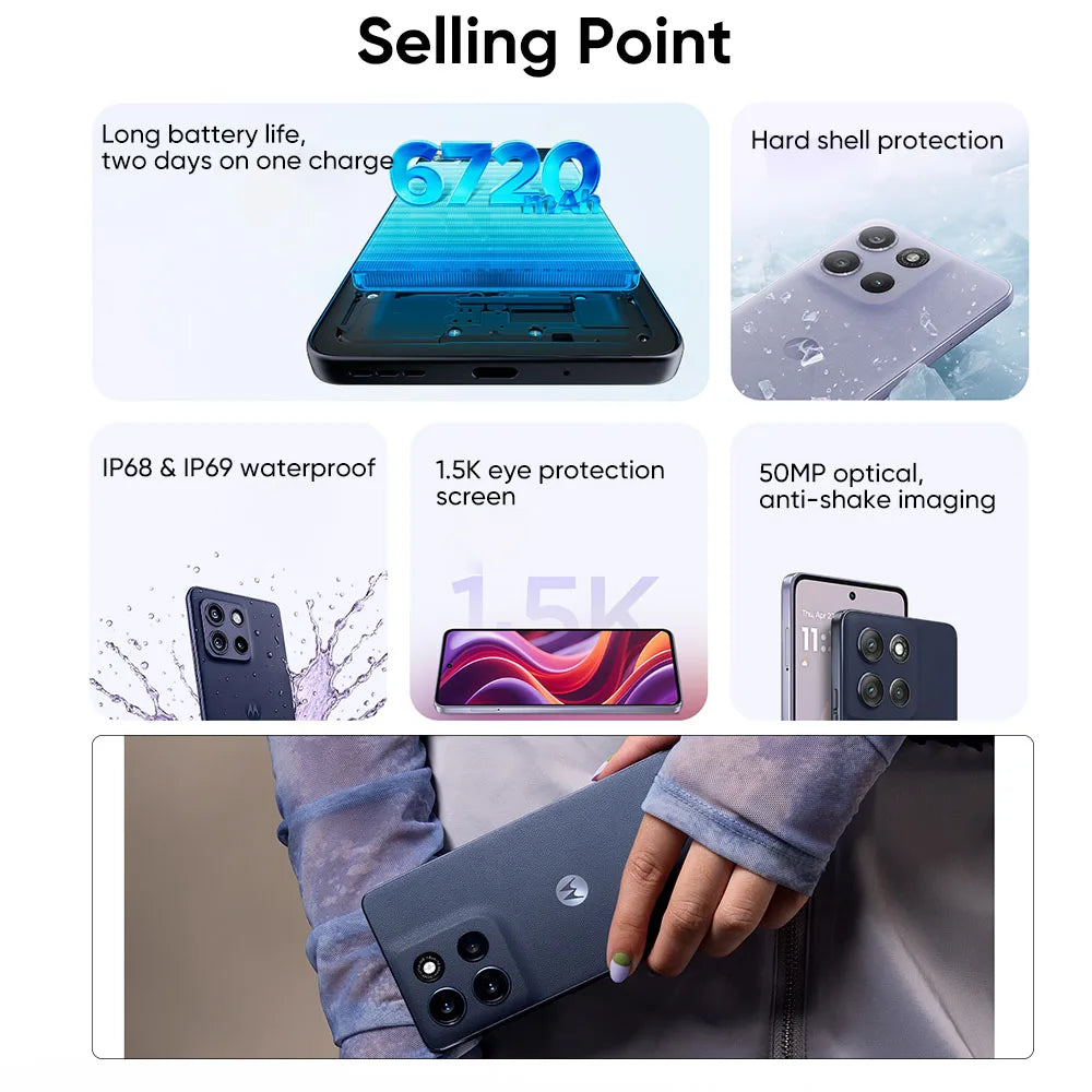 Motorola Moto G100 Pro Smart Phone Dimensity 7300 6.7inch LTPO 50MP AI Camera 30W Fast Charger 6720Mah Moto Motorola  g100 Pro