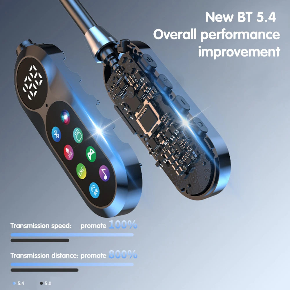 50H Play Time Bluetooth 5.4 Earphones LED Display HiFi Sound Earbuds Wireless Headphones Sports Waterproof Headsets