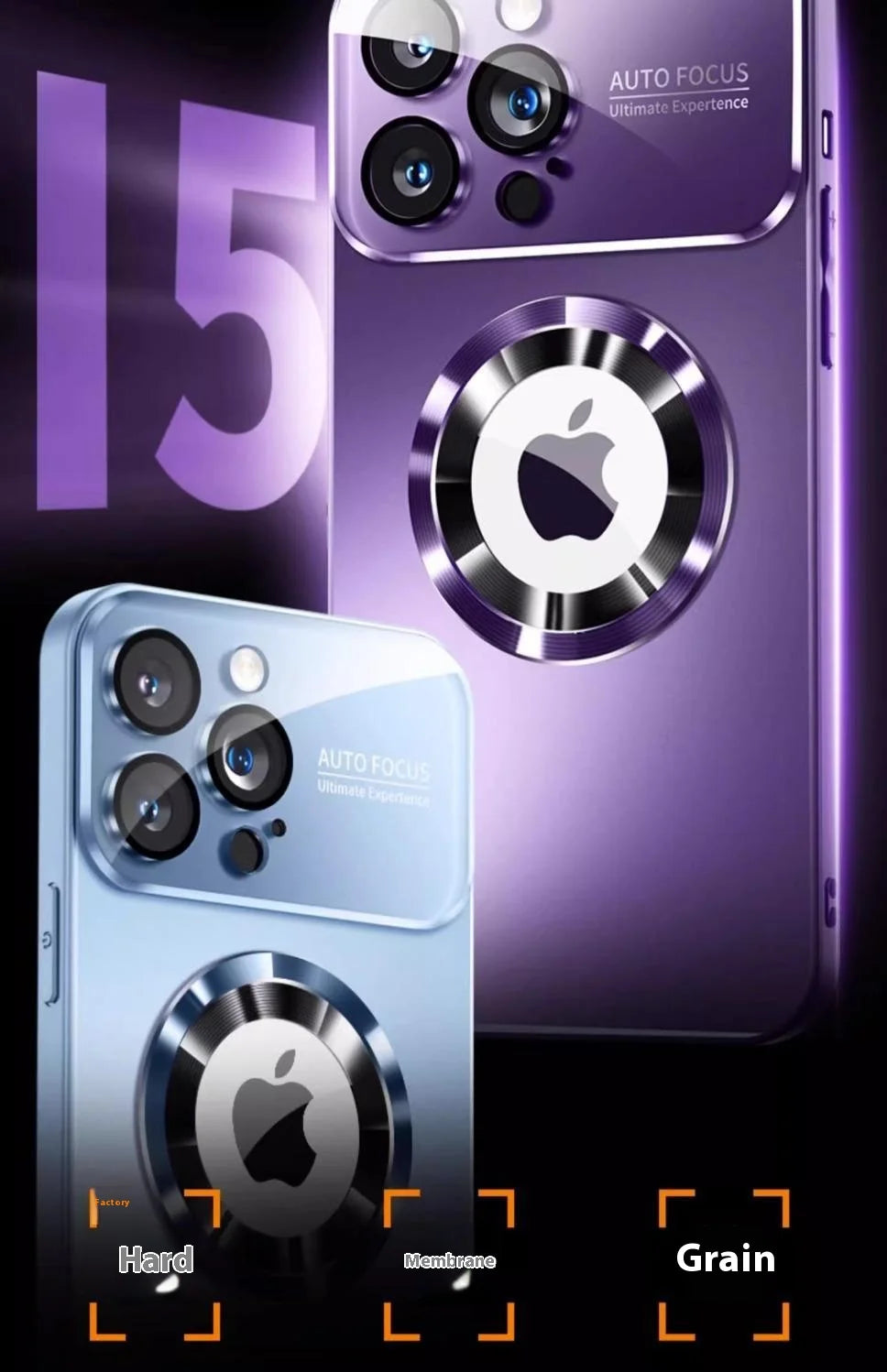 Fashionable Large Window Magnetic Phone Case,For iPhone 16 15 14 13 Pro Max, With Lens Protector,Magsafe Wireless Charging Case