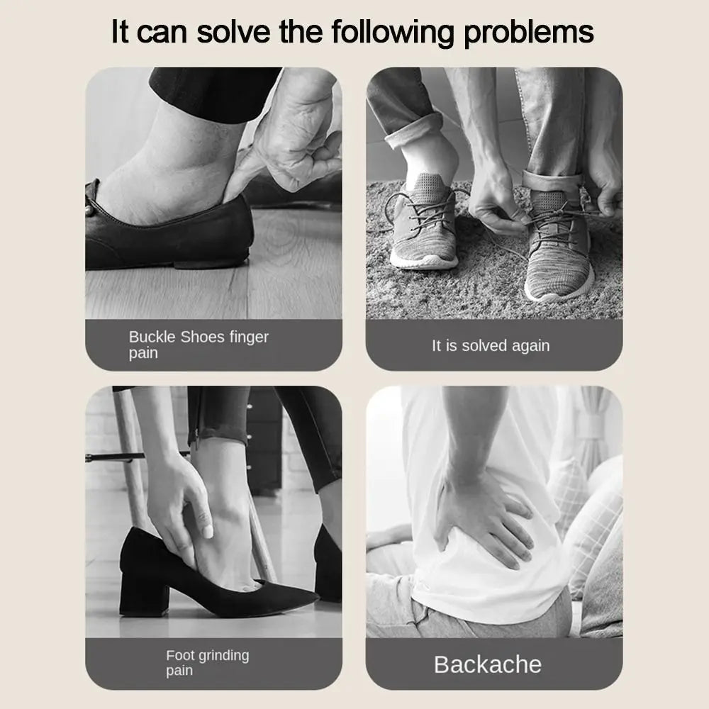 Wooden Shoe Horn Easy On Off Long Handle Hanging Loop Without Bending Over Shoe Horn For Seniors Pregnant Women