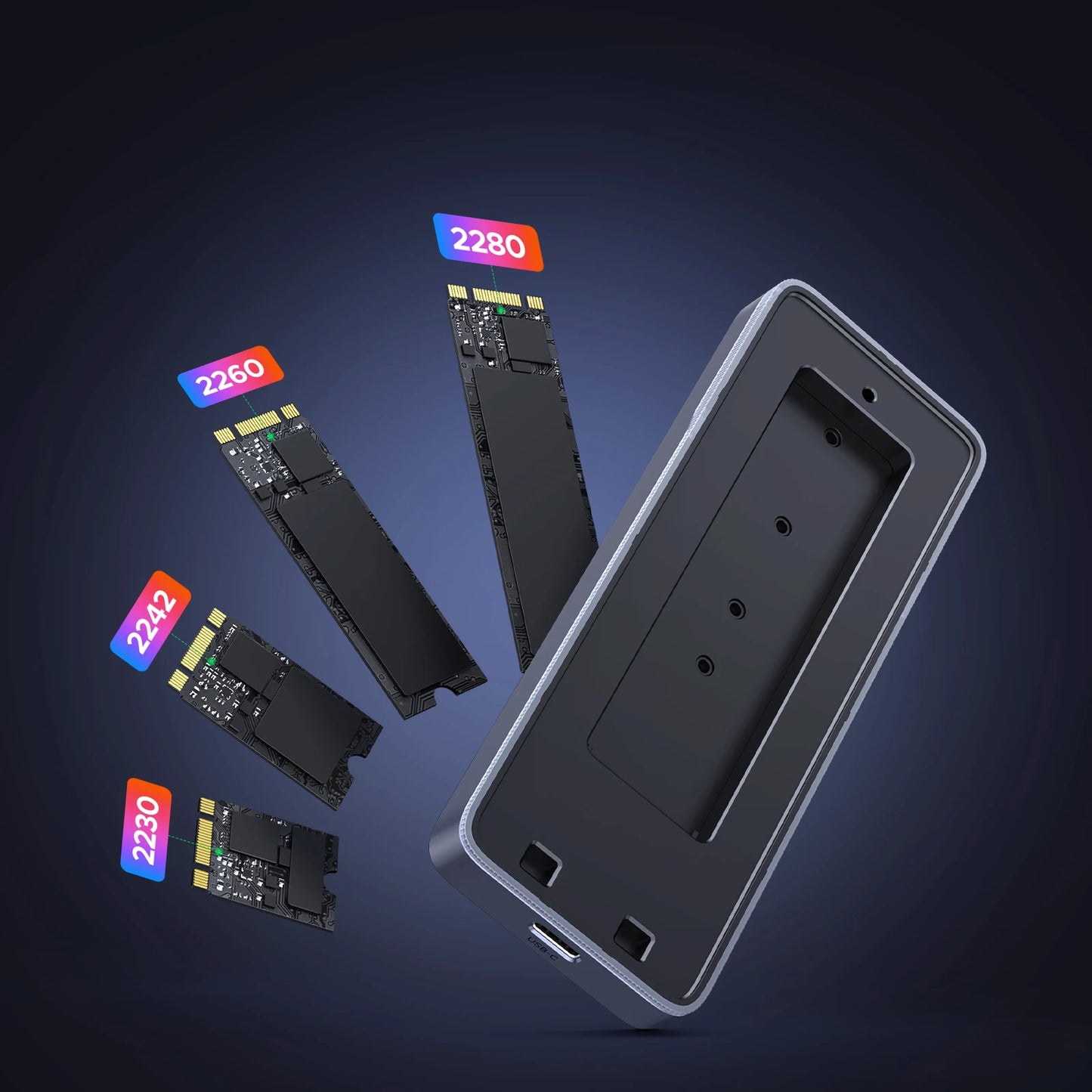 UGREEN 20Gbps M.2 SSD Case NVMe SATA SSD Enclosure Adapter USB 3.2 Gen2 External Enclosure Supports RGB Lighting effect