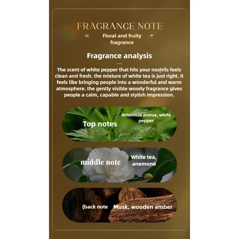 Elegant White Tea Moss Perfume for Women 30ml – Soft Floral Woody Scent with Delicate Freshness and Long-Lasting Gentle Allure