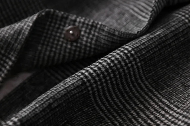 Handmade Sewn Double-sided Woolen Blazer Women Spring Autumn Plaid Wool Overcoat Office Lady Casual Suit Coat Thick Jacket