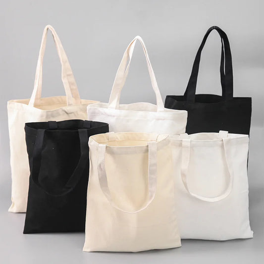 Wholesale Custom 50pcs/Lot Reusable Cotton Grocery Shopping Bags Printed logo High capacity Canvas Tote Bag