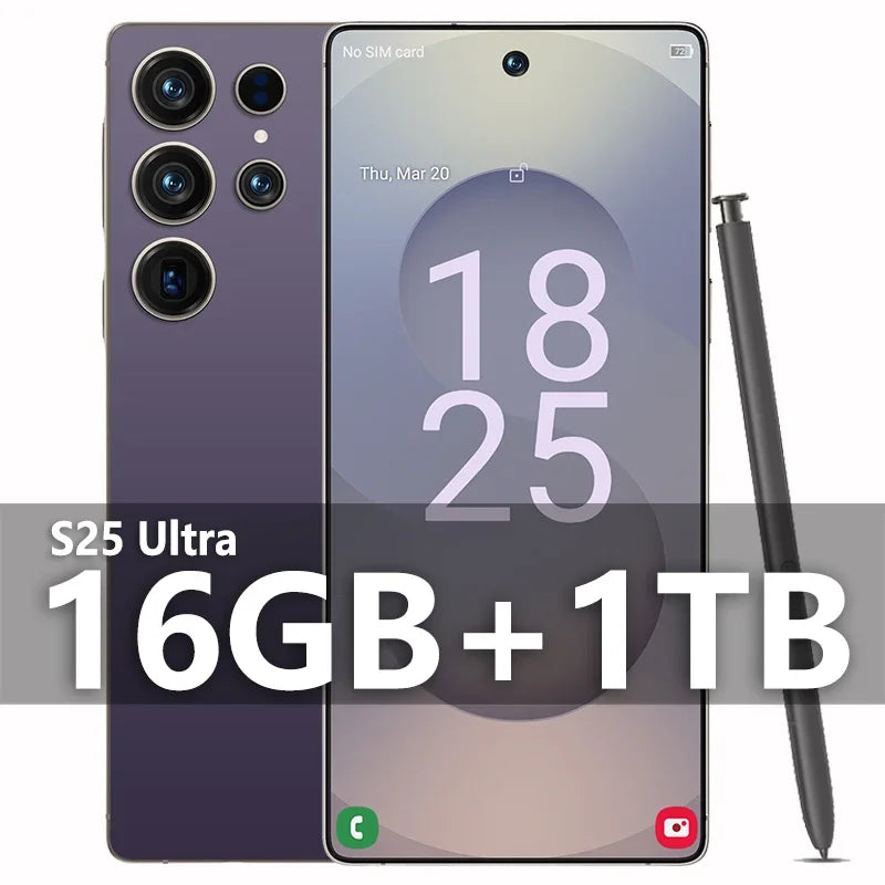 2025 NEW HOT S25 Ultra 22GB 2TB 7.3inch HD Global Edition Original Smart Dual Card 8000mAh Battery Facial Recognition Function