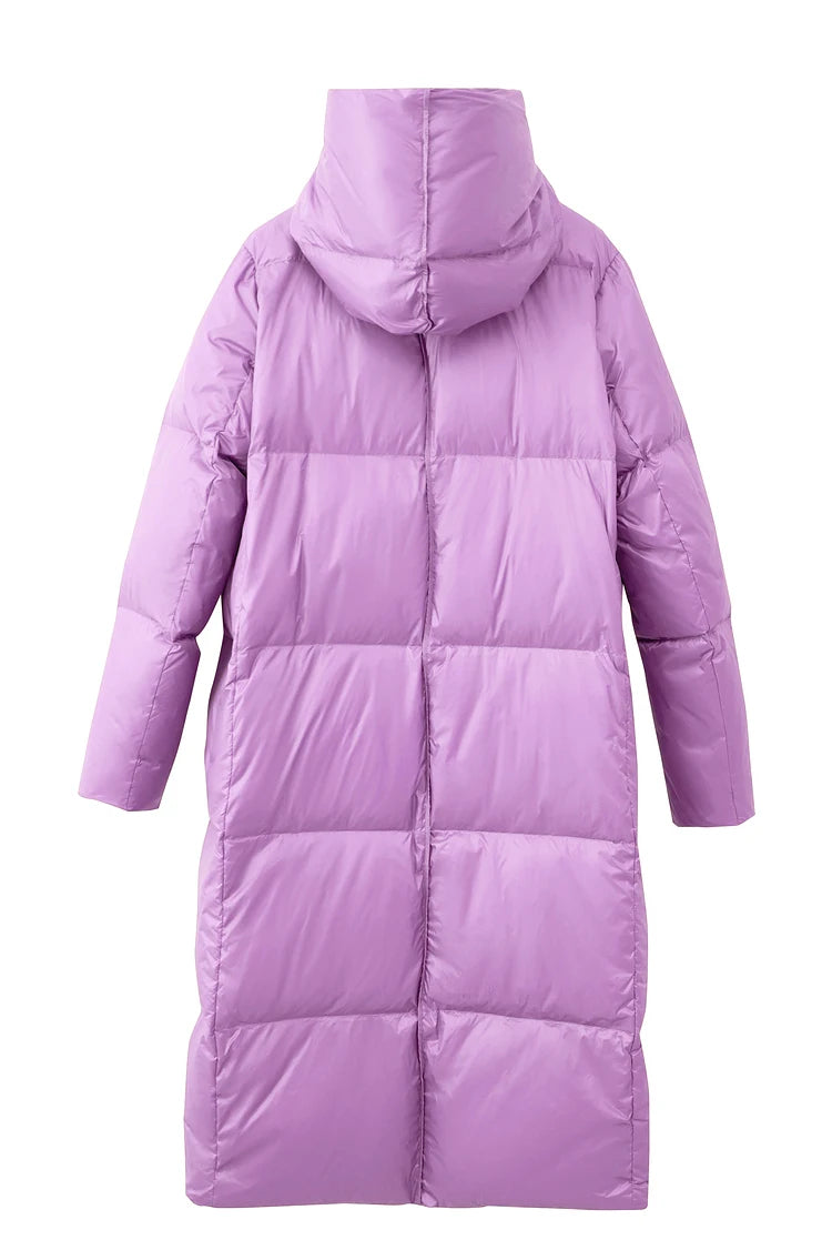 AMII Minimalist 2025 Down Jacket Coat Women Winter Warm Long Bread Puffer Coat Light Thick Quality Fashion Outerwear 12324060